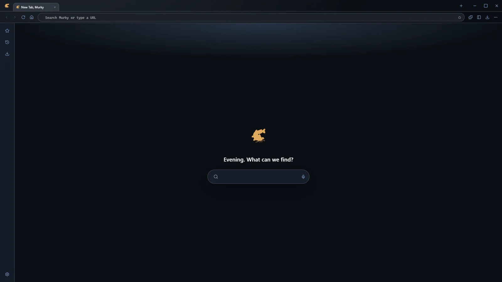Murky Browser new tab in midnight blue