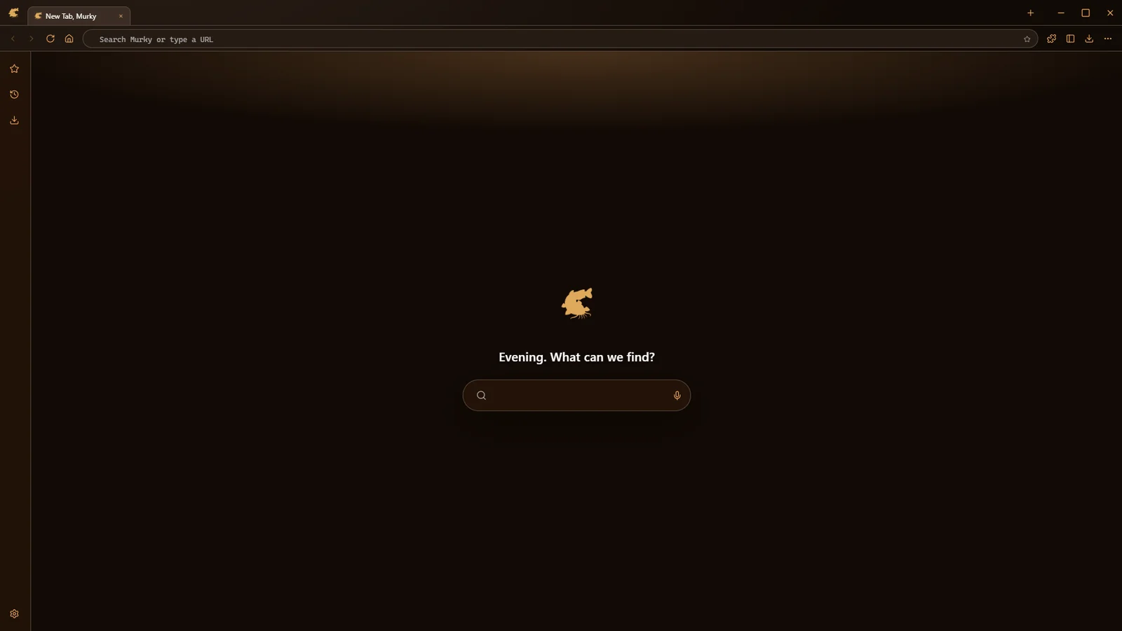 Murky Browser new tab in amber