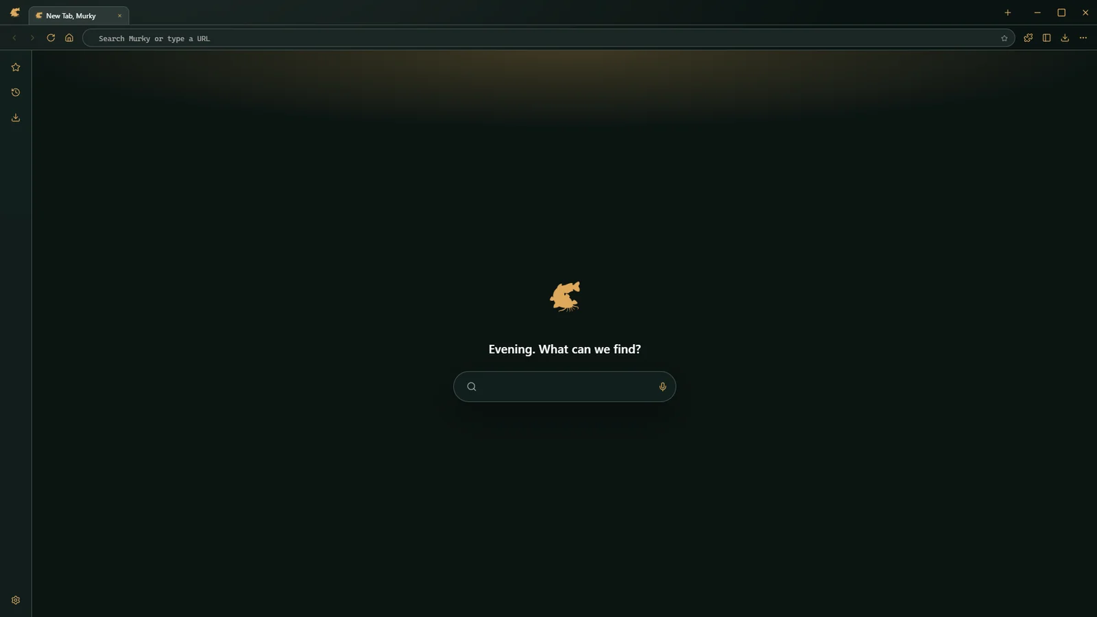 Murky Browser new tab in gold