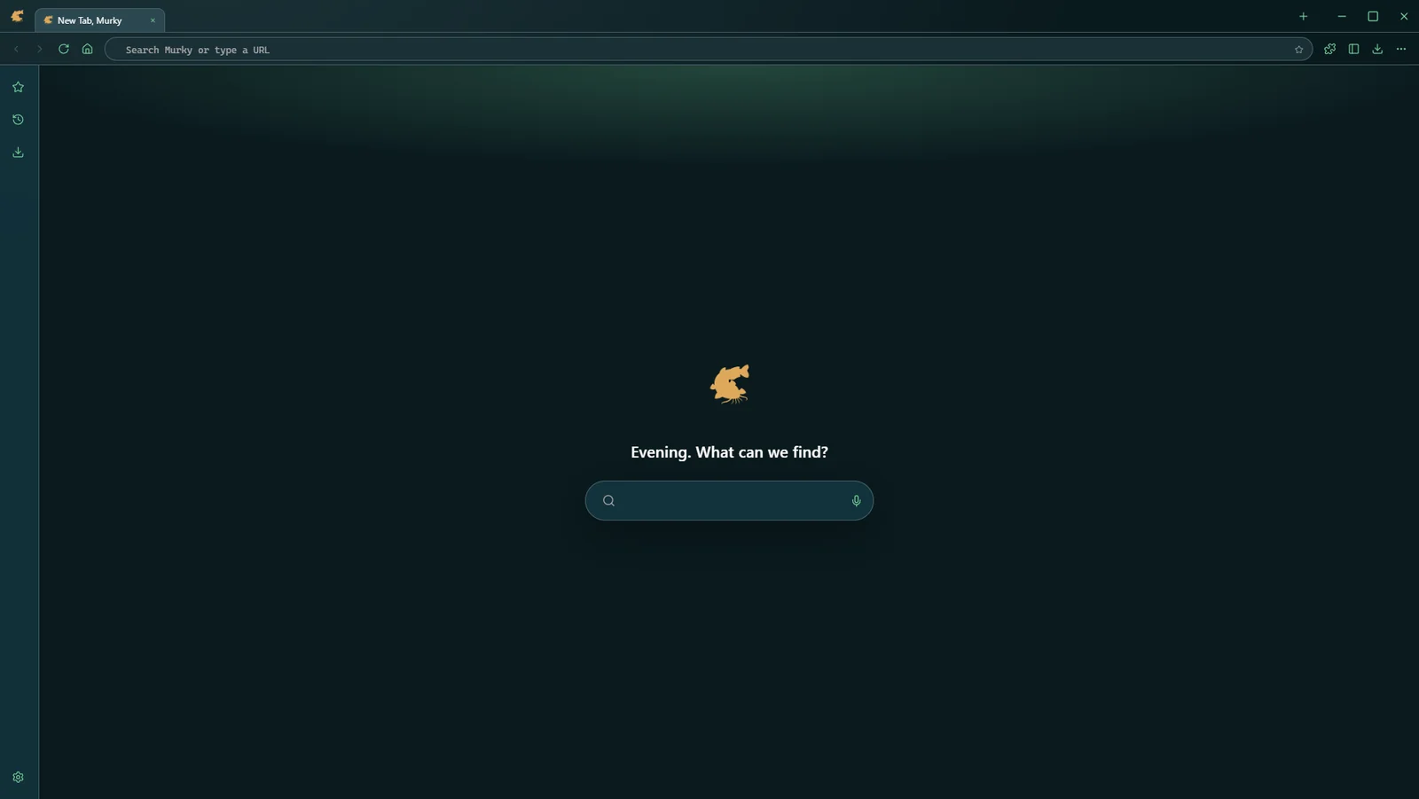 Murky Browser new tab in teal